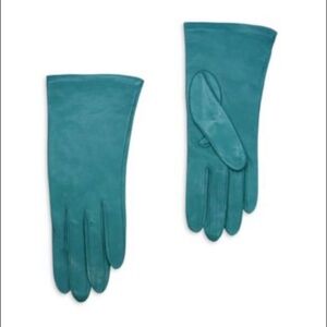 Saks Teal leather gloves